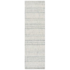 Safavieh Abstract 2'-3&quot x 8'-0&quot Wool and Cotton Hand Tufted Rug in Blue / Ivory