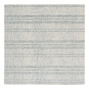 Safavieh Abstract 6'-0&quot x 6'-0&quot Wool and Cotton Hand Tufted Rug in Blue / Ivory