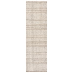 Safavieh Abstract 2'-3&quot x 8'-0&quot Wool and Cotton Hand Tufted Rug in Brown / Ivory