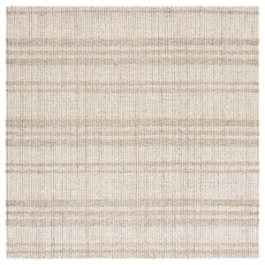 Safavieh Abstract 6'-0&quot x 6'-0&quot Wool and Cotton Hand Tufted Rug in Brown / Ivory