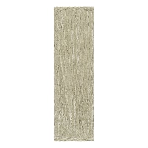 Safavieh Abstract 2'-3&quot x 8'-0&quot Wool and Cotton Hand Tufted Rug in Green / Ivory