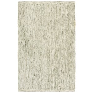 Safavieh Abstract 6'-0&quot x 9'-0&quot Wool and Cotton Hand Tufted Rug in Green / Ivory