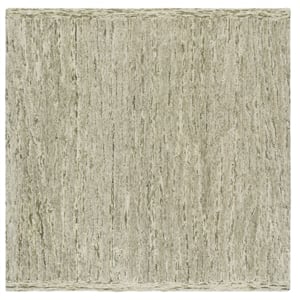 Safavieh Abstract 6'-0&quot x 6'-0&quot Wool and Cotton Hand Tufted Rug in Green / Ivory