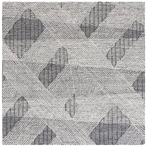 Safavieh Abstract 6'-0&quot x 6'-0&quot Wool  Hand Tufted Rug in Ivory / Charcoal