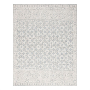 Safavieh Abstract 10'-0&quot x 14'-0&quot Wool  Hand Tufted Rug in Blue / Ivory