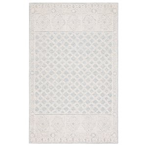 Safavieh Abstract 6'-0&quot x 9'-0&quot Wool  Hand Tufted Rug in Blue / Ivory