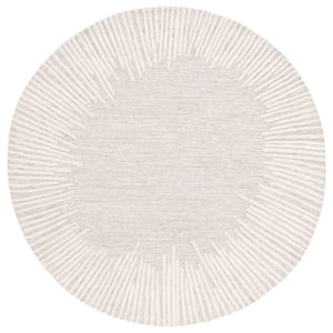 Safavieh Abstract 10'-0&quot x 10'-0&quot Wool and Cotton Hand Tufted RuginNatural/Ivory