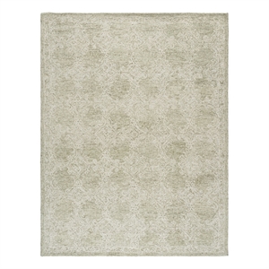 Safavieh Abstract 8'-0&quot x 10'-0&quot Wool and Cotton Hand Tufted Rug in Green /Ivory