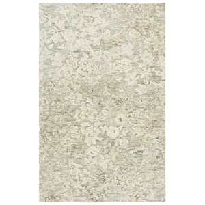 Safavieh Abstract 4'-0&quot x 6'-0&quot Wool and Cotton Hand Tufted Rug in Green / Ivory