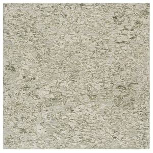 Safavieh Abstract 6'-0&quot x 6'-0&quot Wool and Cotton Hand Tufted Rug in Green / Ivory