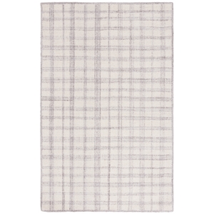 Safavieh Abstract 3'-0&quot x 5'-0&quot Wool Hand Tufted Rug in Ivory / Silver