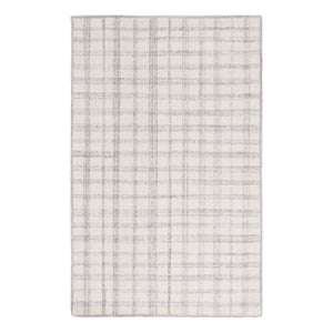 Safavieh Abstract 5'-0&quot x 8'-0&quot Wool Hand Tufted Rug in Ivory / Silver