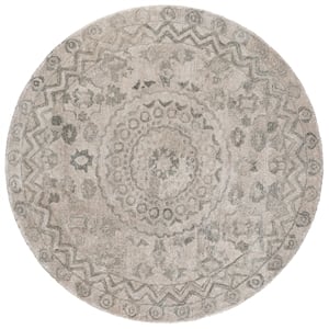 Safavieh Anatolia 6'-0&quot x 6'-0&quot Polyester Hand Tufted Rug in Light Gray / Sage