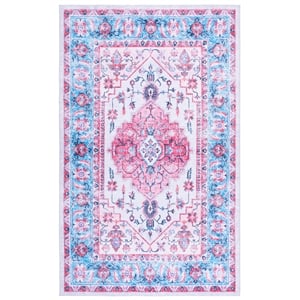 Safavieh Arizona 2'-0&quot x 5'-0&quot Polyester Power Loomed Rug in Ivory / Light Blue