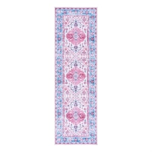 Safavieh Arizona 2'-0&quot x 7'-0&quot Polyester Power Loomed Rug in Ivory / Light Blue