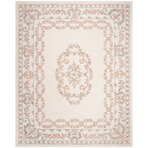 Safavieh Aubusson 10'-0&quot x 14'-0&quot Wool  Hand Tufted Rug in Ivory / Pink