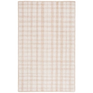 Safavieh Abstract 3'-0&quot x 5'-0&quot Wool Hand Tufted Rug in Ivory / Gold
