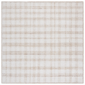 Safavieh Abstract 6'-0&quot x 6'-0&quot Wool Hand Tufted Rug in Ivory / Gold