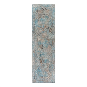 Safavieh Anatolia 2'-3&quot x 8'-0&quot Polyester Hand Tufted Rug in Light Blue / Brown