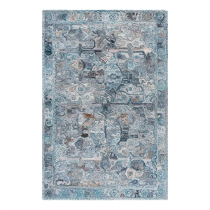 Safavieh Anatolia 5'-0&quot x 8'-0&quot Polyester Hand Tufted Rug in Turquoise / Gray