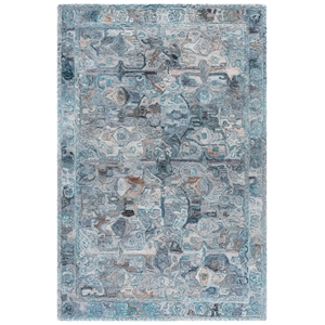 Safavieh Anatolia 6'-0&quot x 9'-0&quot Polyester Hand Tufted Rug in Turquoise / Gray