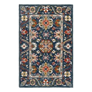 Safavieh Aspen 2'-3&quot x 5'-0&quot Wool and Cotton Hand Tufted Rug in Blue / Green