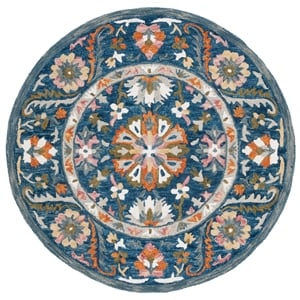 Safavieh Aspen 3'-0&quot x 3'-0&quot Wool and Cotton Hand Tufted Rug in Blue / Green
