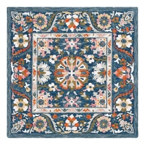 Safavieh Aspen 3'-0&quot x 3'-0&quot Wool and Cotton Hand Tufted Rug in Blue / Green