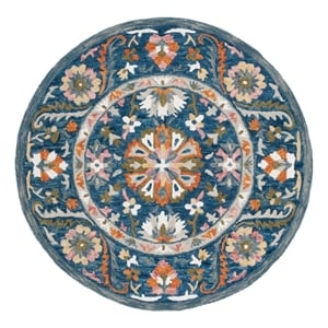 Safavieh Aspen 7'-0&quot x 7'-0&quot Wool and Cotton Hand Tufted Rug in Blue / Green