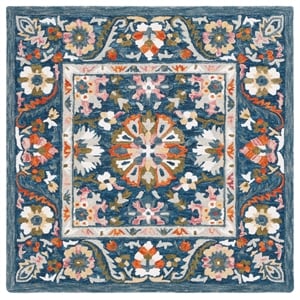 Safavieh Aspen 7'-0&quot x 7'-0&quot Wool and Cotton Hand Tufted Rug in Blue / Green
