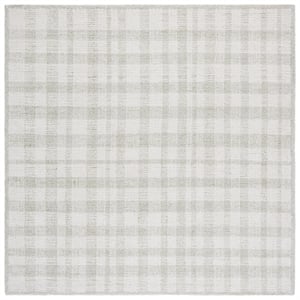 Safavieh Abstract 6'-0&quot x 6'-0&quot Wool Hand Tufted Rug in Ivory / Sage