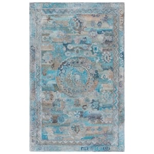 Safavieh Anatolia 9'-0&quot x 12'-0&quot Polyester Hand Tufted Rug in Light Blue / Brown