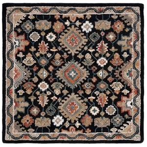 Safavieh Aspen 7'-0&quot x 7'-0&quot Wool and Cotton Hand Tufted Rug in Black / Rust