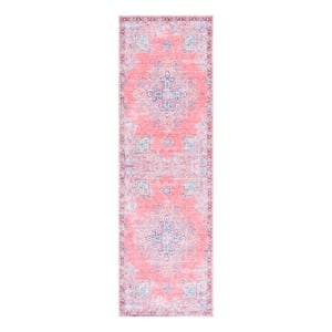 Safavieh Arizona 2'-0&quot x 7'-0&quot Polyester Power Loomed Rug in Pink / Beige