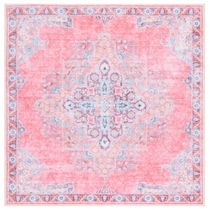 Safavieh Arizona 4'-0&quot x 4'-0&quot Polyester Power Loomed Rug in Pink / Beige