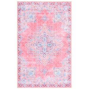 Safavieh Arizona 6'-0&quot x 8'-0&quot Polyester Power Loomed Rug in Pink / Beige