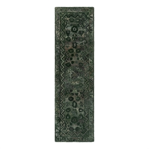 Safavieh Anatolia 2'-3&quot x 8'-0&quot Polyester Hand Tufted Rug in Green / Gray