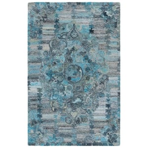Safavieh Anatolia 6'-0&quot x 9'-0&quot Polyester Hand Tufted Rug in Gray / Turquoise