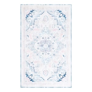 Safavieh Arizona 10'-0&quot x 14'-0&quot Polyester Power Loomed Rug in Ivory / Aqua