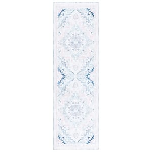 Safavieh Arizona 2'-0&quot x 5'-0&quot Polyester Power Loomed Rug in Ivory / Aqua