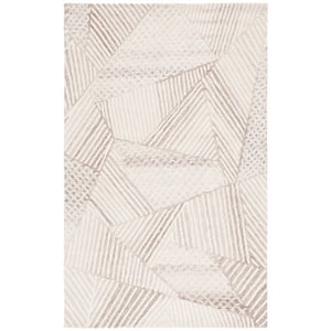 Safavieh Abstract 5'-0&quot x 8'-0&quot Wool  Hand Tufted Rug in Ivory / Light Brown
