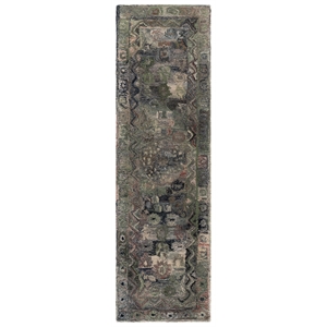 Safavieh Anatolia 2'-3&quot x 8'-0&quot Polyester Hand Tufted Rug in Gray / Green
