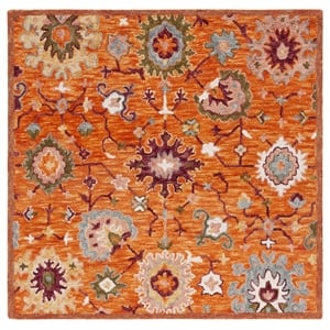 Safavieh Aspen 3'-0&quot x 3'-0&quot Wool and Cotton Hand Tufted Rug in Rust / Green