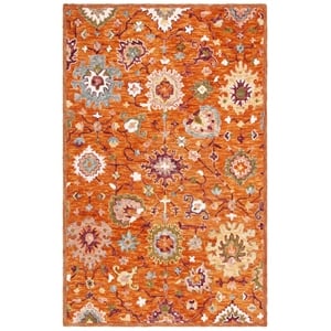Safavieh Aspen 9'-0&quot x 12'-0&quot Wool and Cotton Hand Tufted Rug in Rust / Green
