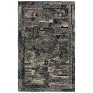 Safavieh Anatolia 4'-0&quot x 6'-0&quot Polyester Hand Tufted Rug in Gray / Green
