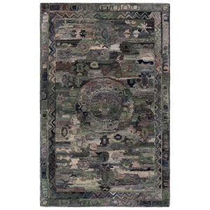 Safavieh Anatolia 6'-0&quot x 9'-0&quot Polyester Hand Tufted Rug in Gray / Green