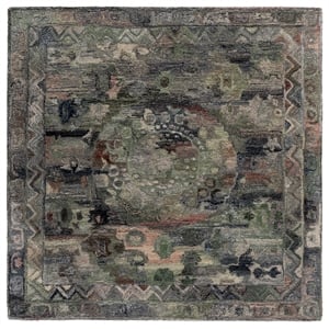Safavieh Anatolia 6'-0&quot x 6'-0&quot Polyester Hand Tufted Rug in Gray / Green