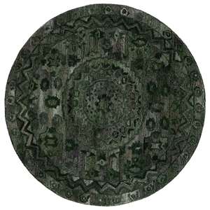 Safavieh Anatolia 6'-0&quot x 6'-0&quot Polyester Hand Tufted Rug in Green / Gray