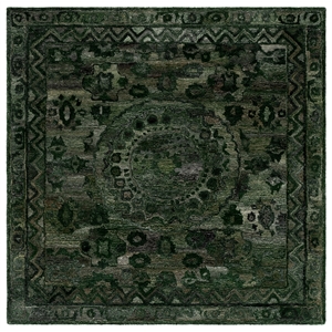 Safavieh Anatolia 6'-0&quot x 6'-0&quot Polyester Hand Tufted Rug in Green / Gray
