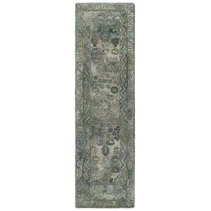 Safavieh Anatolia 2'-3&quot x 8'-0&quot Polyester Hand Tufted Rug in Green / Brown